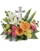 CRYSTAL CROSS TRIBUTE Funeral Flowers
