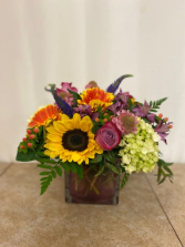 Cube of Joy Bright floral filled cube