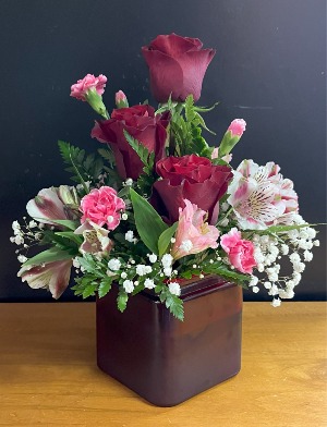 Cube of Love Cube of roses, alstroemeria, mini carnations, and baby's breath