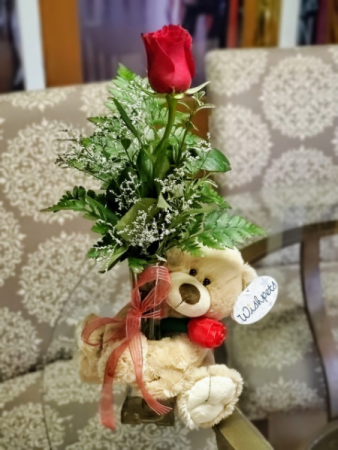 Cuddle Buddy Rose Bouquet