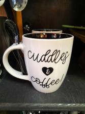 Cuddles and coffee mug 
