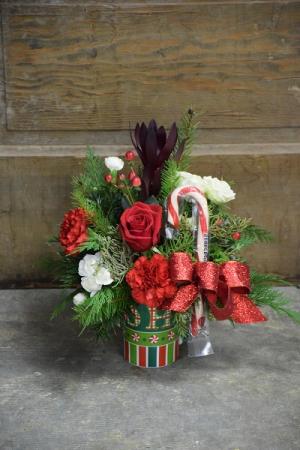Cup of Christmas Candy Cane Coffee Mug Arrangement in Bozeman, MT | BOUQUETS AND MORE