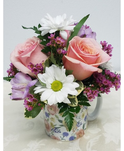 Cup of Spring Floral in Ceramic Cup