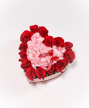 Cupid's Box Hatbox Arrangement