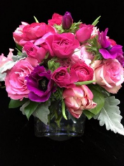 Cupids Choice Lush anemones, ranunculus, roses, and tulips