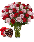 Cupid’s Four Dozen Roses Bouquet & Chocolate Bliss 