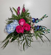 Cupid's Garden Mixed pink and blues arrangement