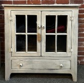 Curio with 2 glass doors and bottom drawer 