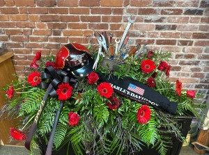 Custom Biker Casket Spray 