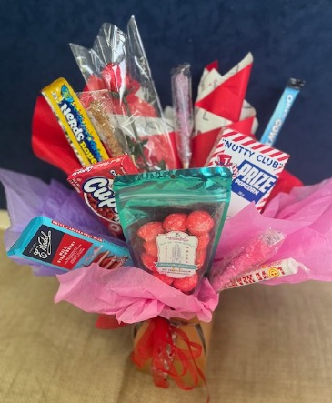 Seasonal Custom Candy Bouquet Gift basket in Williams Lake, BC | WILLIAMS LAKE FLORIST At Kit & Kaboodle Seasonal Custom Candy Bouquet Gift basket in Williams Lake, BC | WILLIAMS LAKE FLORIST At Kit & Kaboodle