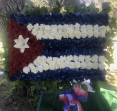 CUSTOM CUBAN FLAG STANDING FUNERAL PC ON A 5'-6