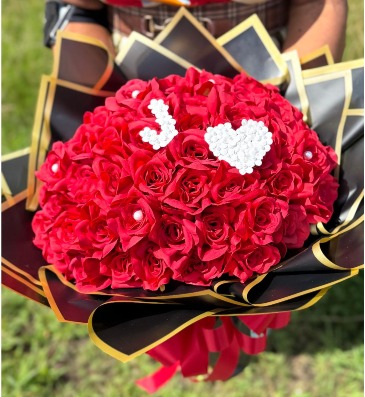 ARTIFICIAL WRAPED ROSES **ON SALE** (LETTERING IS OPTIONAL AND CUSTOMIZABLE) in Mcdonough, GA | Parade of Flowers