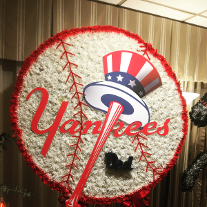 Custom funeral arrangement Original yankee logo in Ozone Park, NY | Heavenly Florist Custom funeral arrangement Original yankee logo in Ozone Park, NY | Heavenly Florist