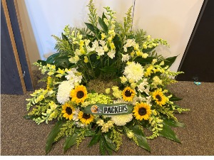 Custom Sports theme Urn Holder Funeral Flowers