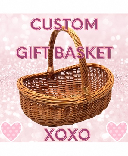 Custom Sweetheart Basket Gift basket with candles, bath & body items, gourmet &/or candy