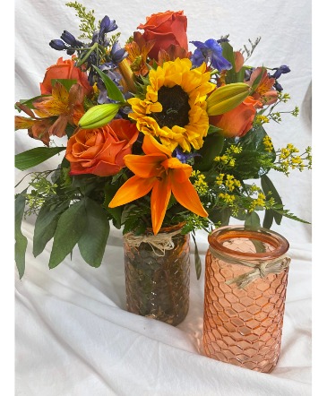 European Fall Featuring the Honey Comb vase vase in Columbus, IN | The Red Poppy Flowers and Gifts