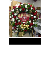 Custom Wreath (any sport) Red,White and Gold "CUSTOM" Wreath