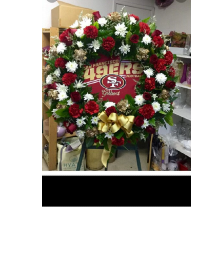 Custom Wreath (any sport) Red,White and Gold 