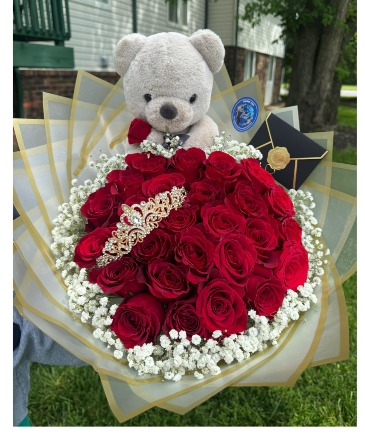 Customized Arrangement Bouquet of Roses in Columbus, IN | Florist MK