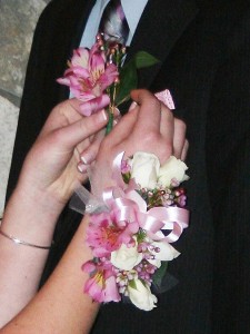 Customized Mixed Wrist Corsage & Boutonniere in North Adams, MA | MOUNT WILLIAMS GREENHOUSES INC