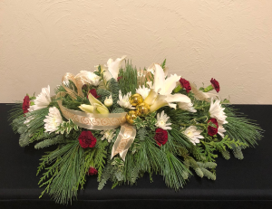Customized Rectangular Table Holiday Centerpiece in Boise, ID | HEAVENESSENCE FLORAL & GIFTS Customized Rectangular Table Holiday Centerpiece in Boise, ID | HEAVENESSENCE FLORAL & GIFTS