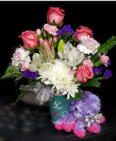 Cute And Squishy Mug Arrangement with Stuffed Animal