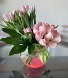 Cute pink tulips and roses 
