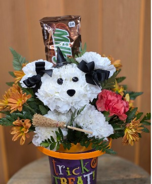 Cute Puppy Witch Carnation Puppy