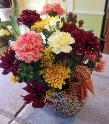 Cute Turkey Gobbler Fresh flower arrangement