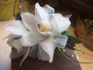 Cybidium Orchid Corsage Wristlet
