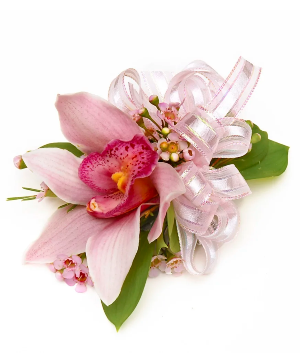 Cybidium Orchid Wrist Corsage  Also Available In white 