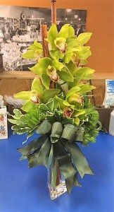 Cymbidium Grandeur Tropical vase arrangement