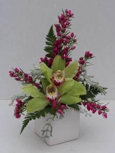 Cymbidium Orchid Cube Arrangement