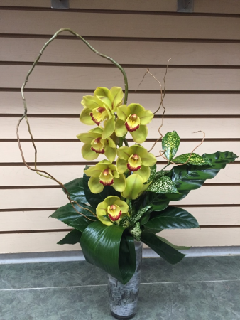Cymbidium Orchid Vase Arrangement