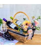 Two bottles of wine basket 