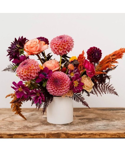 Dahlia Delight Fall floral arrangement 