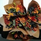 Daily Fall Flower Special Paper Wrapped Bouquet
