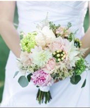 Dainty dahlias  bride bouquet