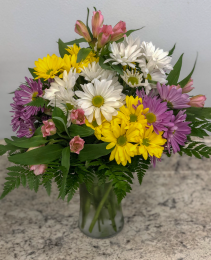 Daisies and Lilies Floral Vase 