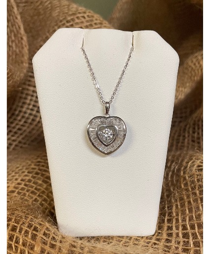 Dancing Diamond Heart Necklace 