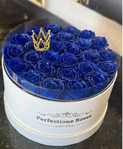 Dark Blue Preserved Roses