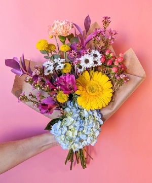 Darling Hues Wrapped Bouquet