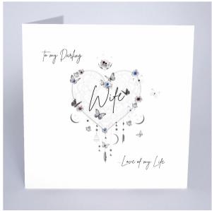 Darling Wife Card #1 Butterfly Heart Wife Card