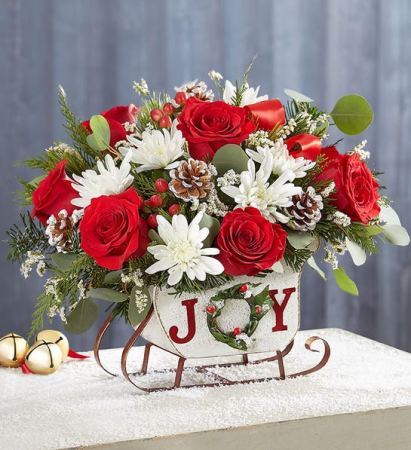 Dashing Through The Snow Sleigh Christmas Arrangement