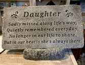 Daughter Memorial Stone Memorial Stone