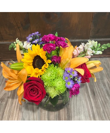 Springtime Sunshine Vase Arrangement in Winchendon, MA | Ruschioni’s Flowers and Gifts
