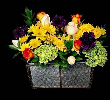 Days Gone By Metal Container with Fall Mix