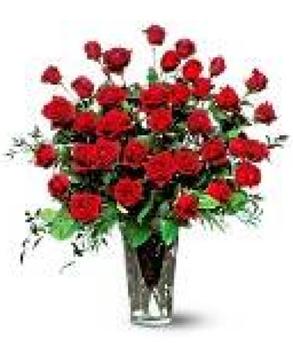 Teleflora's Dazzling 3 Dozen Red Roses Vased Arrangement