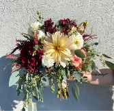 Dazzling Dahlias and Co. Hand Tied Bridal Bouquet (Available only in the fall)