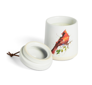 Dean Crouser Cardinal Candle with Lid Gift Item